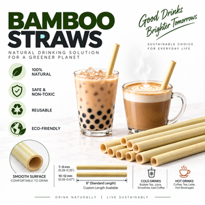 Pajitas de bambú ecológicas reutilizables de calidad para restaurantes, sin empaque, para diversas bebidas - Product Image 4