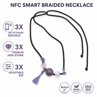 Collier NFC personnalisé avec cordon réglable et puce personnalisée pour la promotion des menus numériques et des lieux