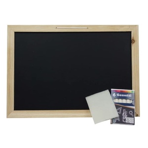 Pizarra con marco de madera de 35x25 cm para que los niños escriban y dibujen con tiza y borrador - Product Image 1
