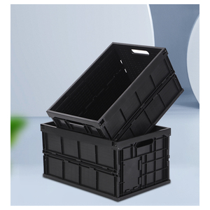 Large Plastic Basket Plastic Plastic Basket Wholesale Stackable Multi Purpose Industrial Storage Shelf High Quality Rectangular Collapsible Large Foldable Plastic Basket