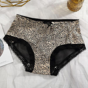 Ropa Interior de Seda de Hielo con Estampado de Leopardo para Mujer, Bragas Transparentes de Encaje, Frescas y Sexys, de Cintura Media - Product Image 5