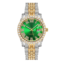 Trang Sức Nam Nữ Đồng Hồ Đeo Tay Nữ Jam Tangan Moissanite Nữ Hip Hop Iced Out Đồng Hồ Thạch Anh Vàng Kim Cương Sang Trọng