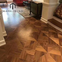 Parquet en bois massif avec motifs de parqueteries personnalisés en bois de noyer pour la décoration intérieure