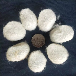 Asciugatura fai da te filo di seta artigianale ventaglio di seta cuscino per bambini. Bozzoli di seta di gelso a doppio strato bianco - Product Image 4