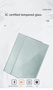 Hochwertige, modische Gitter-Aufhängeschiene, maßgefertigt, wasserdicht, aus Aluminiumlegierung für Badezimmer und Badezimmer-Glastüren - Product Image 2