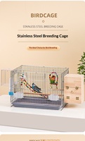 Cage à oiseaux extra-large en acier inoxydable pour perroquets, perruches, calops - Conception anti-évasion, facile à nettoyer, cage de reproduction