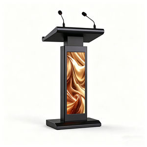 Plataforma digital moderna con pantalla LED y micrófono ajustable para presentaciones en aulas y salas de capacitación. - Product Image 1