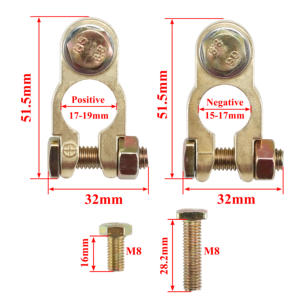 Çinko alaşım M8 demir vida pil terminali araba akü terminali otomotiv endüstrileri araba tekne kamyon için - Product Image 2