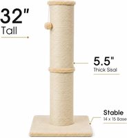 Nouvel arbre à gratter pour chat de 32 pouces de haut, arbre à gratter pour chat en sisal naturel de 5,5 pouces de diamètre, résistant aux griffures et durable