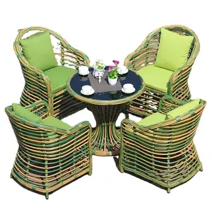 藤椅户外家具法国小酒馆合成藤椅和现代茶几