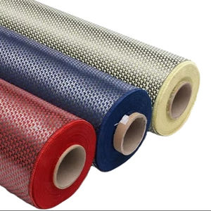 Tissu de football hybride en sergé 3K 200g Tissu en fibre de carbone aramide et fibre d'aramide Décoration de voiture jaune-noir - Product Image 1