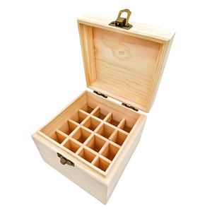 Boîte de rangement en bois avec 16 compartiments, organiseur pour flacons d'huiles essentielles, conteneur d'aromathérapie, boîte pour huiles essentielles de 10 ml - Product Image 1