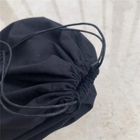 Sacs en toile de coton noir réutilisables, écologiques, grand format, avec cordon de serrage, personnalisables avec logo imprimé