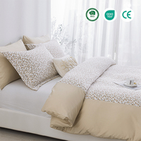 Ensemble de literie en microfibre à motifs floraux imprimés en nano, 4 pièces, 100% polyester, sur mesure, OEM, pour hôtel et maison