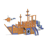 Aire de jeux personnalisée sur le thème des dessins animés pour la maternelle, toboggan extérieur en bois/acier/plastique, filet d'escalade, escaliers, aventure en plein air