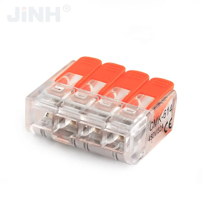 Mini Universal 4P 4 Way Conductor Wiring Push in Quick Wire Connector Lever Splice Reusable Electrical Cable Connector