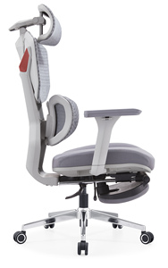 Bon prix <span class=keywords><strong>Chaise</strong></span> de jeu d'ordinateur <span class=keywords><strong>en</strong></span> <span class=keywords><strong>cuir</strong></span> de joueur personnalisé <span class=keywords><strong>Chaise</strong></span> de bureau de jeux ergonomique réglable <span class=keywords><strong>en</strong></span> maille <span class=keywords><strong>grise</strong></span> avec repose-pieds - Product Image 4