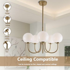 Nordic Modern Glass Ball Pendant <b>Light</b>: Luxe-Casual, Minimalist Design for Dining Rooms, Bedside Tables, Living Rooms, and Cafés - Product Image 3