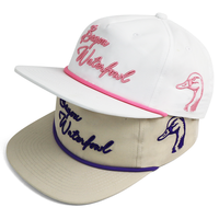 Casquette Snapback HS24 légère à séchage rapide avec visière plate, détail corde tressée et broderie logo personnalisée pour usage quotidien décontracté