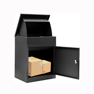 Boîte <span class=keywords><strong>aux</strong></span> <span class=keywords><strong>lettres</strong></span> JH-Mech sécurisée antivol pour porche en acier galvanisé noir <span class=keywords><strong>grande</strong></span> boîte à colis - Product Image 1
