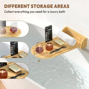 Étagère de salle de bain en bois, support de rangement mural pliable pour serviettes et téléphone, polyvalent, rectangulaire, durable - Product Image 3