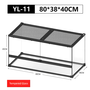 Terrário de Répteis de Vidro Temperado com Porta Dupla, Ecológico e Durável, Vários Tamanhos, Gaiola Exótica para Cobras e Lagartos - Product Image 6