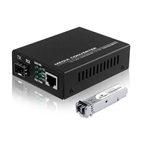 Fiber to Ethernet Media Converter Gigabit Multi-Mode SFP LC Module 1.25G 10/100/1000M RJ45 MMF 850nm 550m FTTH 3-Year Warranty