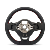 Volant en cuir pleine fleur avec surpiqûres rouges R Line pour VW Volkswagen Golf 5 6 7 R MK5 MK6 MK7 MK7.5 GTI Polo Passat B7 B8 Jetta