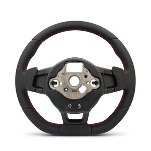 Volante de Cuero Completo con Costuras Rojas Línea R para VW Volkswagen Golf 5 6 7 R MK5 MK6 MK7 MK7.5 <span class=keywords><strong>GTI</strong></span> <span class=keywords><strong>Polo</strong></span> Passat B7 B8 Jetta - Product Image 2