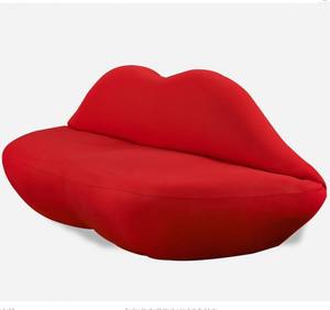 Sofá de dos plazas para sala de estar, sofá de dos plazas moderno, sofá con forma de beso llameante sexy con labios rojos calientes - Product Image 3
