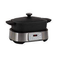 Casserole électrique multifonction intelligente 5,5 L 1250 W avec logo personnalisé, pour porridge et soupes, avec pot en fonte pour usage domestique