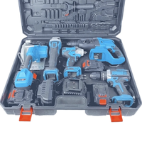 Ensemble d'outils électriques sans fil 5 en 1 : perceuse sans balais au lithium, clé à chocs haute puissance, meuleuse d'angle, batterie incluse