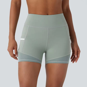 Shorts Deportivos de Malla para Mujer, Personalizados, con Cintura Alta, Tira Reflectante, Ropa Deportiva para Gimnasio, Yoga - Product Image 3