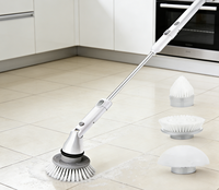 Cepillo Limpiador de Espuma Inalámbrico Ajustable para Ducha y Inodoro con Mango Extensible para Suelos de Baño