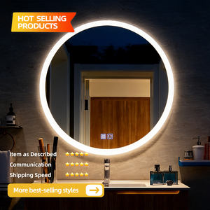 ผู้ผลิตขายส่งกระจก LED อัจฉริยะทรงกลมขนาดใหญ่ไร้กรอบสำหรับห้องน้ำ พร้อมไฟส่องสว่างและสวิตช์แบบสัมผัส - Product Image 2