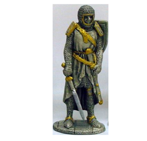 PEWTER ALLOY bar adornos PEWTER ALLOY Estatua de pie en armadura completa Caballero italiano Acabado ALEACIÓN - Product Image 4