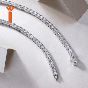 Collier Tennis Hip Hop Style Joaillerie Fine, Simple Rangée 2MM, Entièrement Sertie de Diamants Moissanite, en Argent Sterling 925, pour Hommes et Femmes - Product Image 2