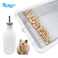 Système de cage pour reptiles Repteer, écologique, durable, réglable, simple, en plastique blanc solide, avec plateau et système de fixation par bouton-pression.