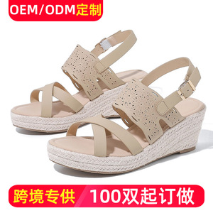 Coco SILIYA Wedges Sandals Peep <b>Toe</b> Platform Rubber Outsole Summer Buckle Closure Anti-Slippery Back Strap Women's Shoes - Product Image 5