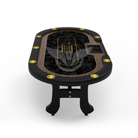 Table de poker Texas Hold'em ovale YH avec design de pieds en H - Table de poker de casino de 240 cm avec accoudoirs en cuir et logo personnalisé