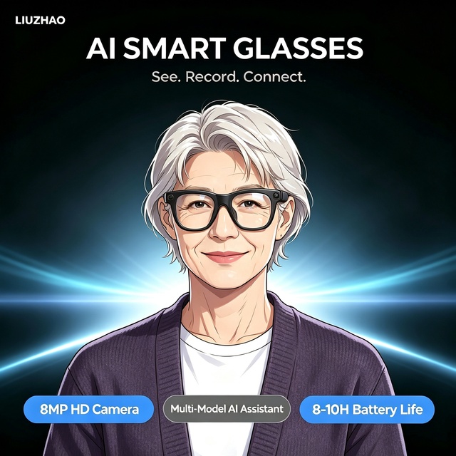 Premium AI Smart Glasses Spatial Audio Immersive Stereo 8MP Photo Wholesale Price Hot Selling Fashion Design Wholesale Price