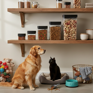 Vacare Wholesale Airtight Cat <b>Dog</b> Pet <b>Food</b> Storage <b>Container</b> Pet Plastic Cans Square Pet Jar <b>Food</b> Grade Material Keep Fresh - Product Image 4