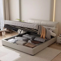 Lit double en bois personnalisé Queen Design de cadre de meuble de chambre à coucher minimaliste moderne de luxe pour la maison et l'hôtel