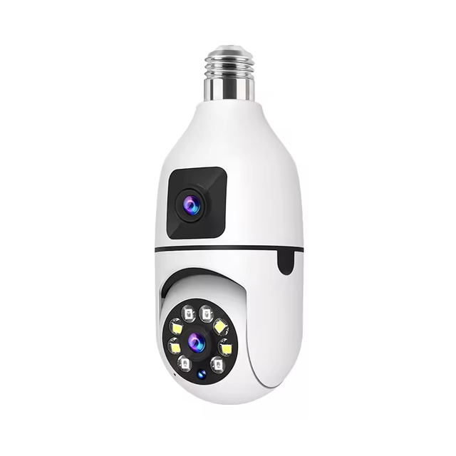 Hot 6MP E27 Bulb Dual Lens Wifi IP Camera 1080P Night Vision 360 Indoor Full Color with Auto Tracking Robot Security PTZ