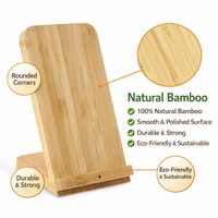 Chargeur sans fil en bambou en gros 10W 15W avec support de téléphone portable et logo personnalisé