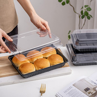 Contenants à pâtisserie carrés transparents en PET personnalisés pour boîte à biscuits et gâteaux