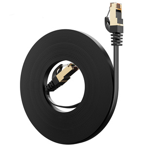 Câble Ethernet plat professionnel Cat7 10 Gbit/s 600 MHz en cuivre pur noir SFTP pour serveur de centre de données - Product Image 6