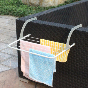Easy to Fix and Move Folding <strong>Clothes</strong> Radiator Rack Balcony Airer Balcony Flower Shelf Rack <strong>Railing</strong> <strong>Hanging</strong> - Product Image 5