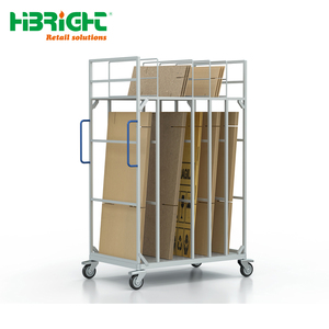 Heavy Duty Industrial Cardboard <b>Transport</b> Trolley Multi-Partitioned Logistics Cart with Wheels for Warehouse and Packaging Area - Product Image 3