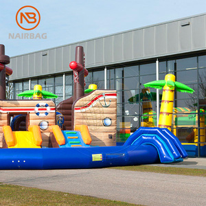 Grand toboggan aquatique géant pour piscine, parc aquatique gonflable terrestre <span class=keywords><strong>Waterworld</strong></span> Pirateship - Product Image 5